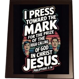 I pressed towards the mark In A Glass Front Frame 8x10 Picture AI wall art